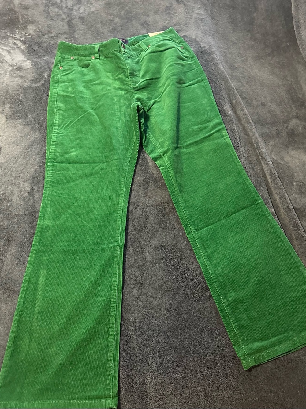 Women’s Talbots Green Corduroy Flared Pants